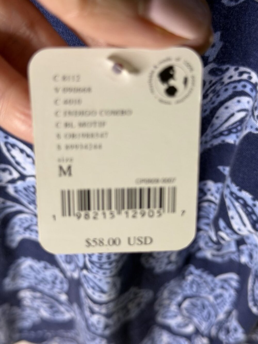 FREE PEOPLE We The Free Nina Printed Tee - Navy Combo Size Medium NEW W/TAGS - Picture 6 of 6